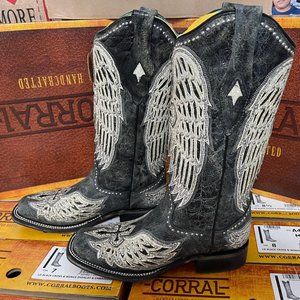 CORRAL WOMEN'S CROSS & WINGS TALL WESTERN BOOTS - SQUARE TOE (A4243)
